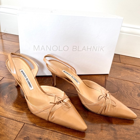 Manolo Blahnik Shoes - Manolo Blahnik Slingback Kitten Heels